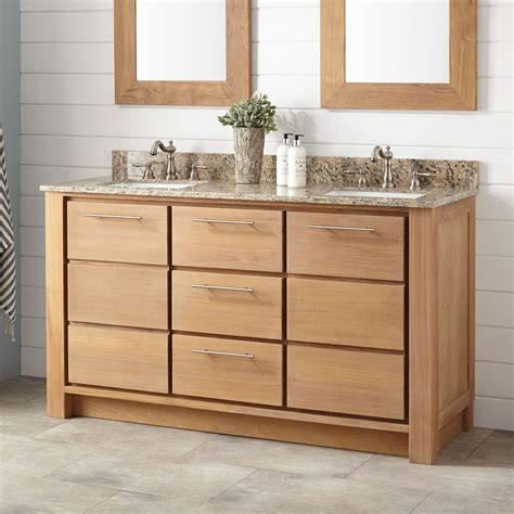 signature hardware natural wood vanity